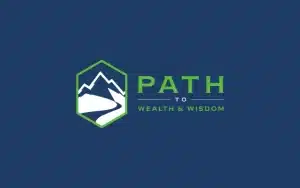 Path to Wealth & Wisdom podcast logo on blue background